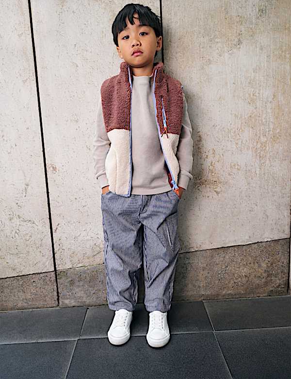 Cotton Blend Striped Balloon Trousers (2-8 Yrs)