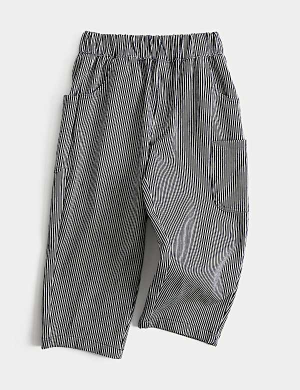Cotton Blend Striped Balloon Trousers (2-8 Yrs)