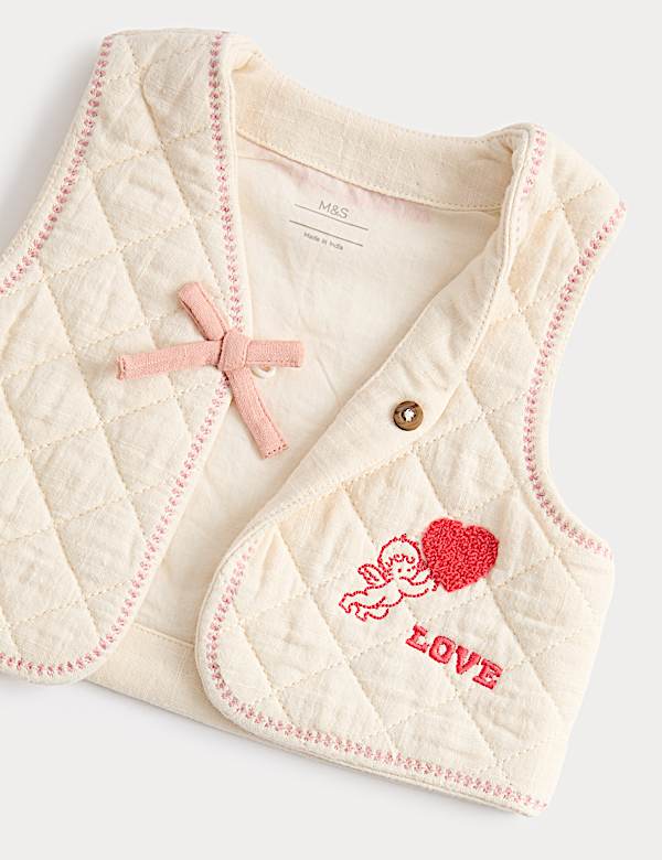 Ensemble 2 pi&egrave;ces dors-bien en coton avec texte &laquo; Love &raquo; (jusqu&rsquo;au 12 mois) - LU