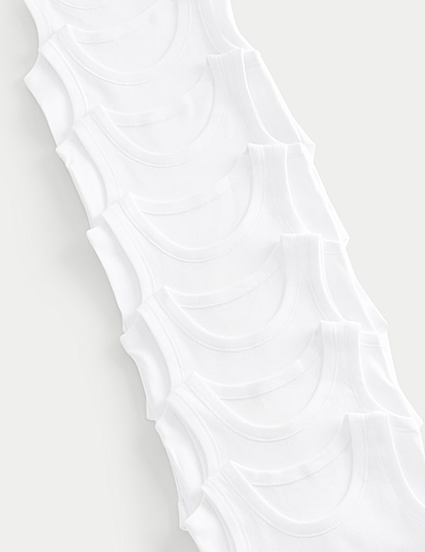 7 Pack Pure Cotton Sleeveless Bodysuits (5lbs-3 Yrs)