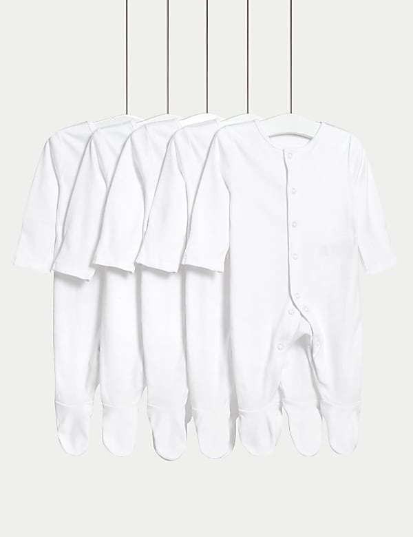 5pk Pure Cotton Sleepsuits (5lbs-3 Yrs) - FI