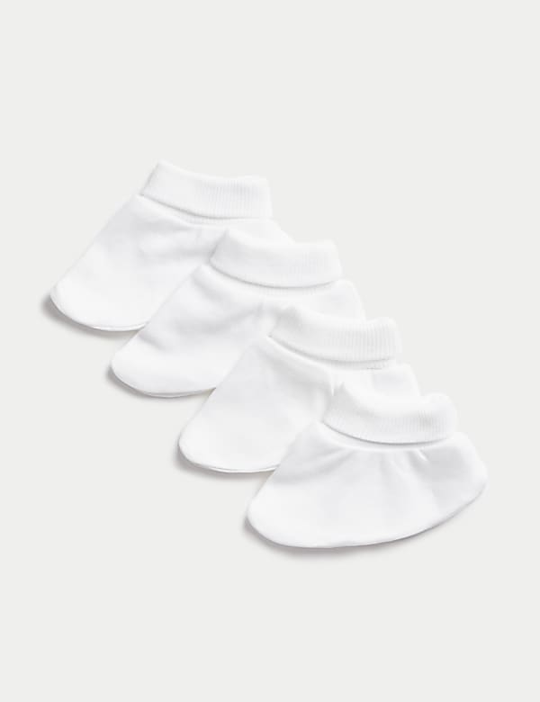 4pk Pure Cotton Booties (0-1 Yrs) - LU