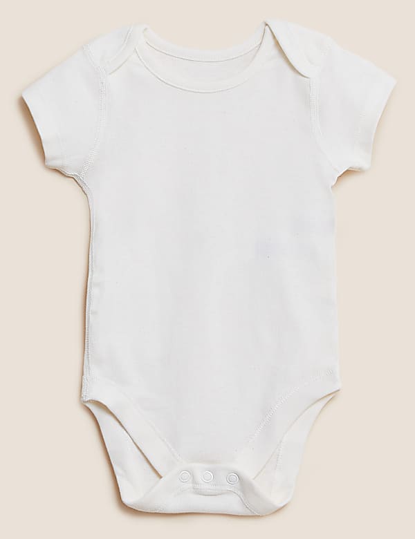 5pk Pure Cotton Ribbed Bodysuits
