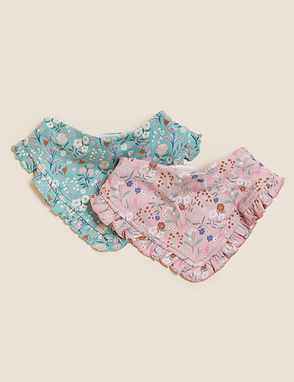 Cotton Rich Floral Dribble Bibs