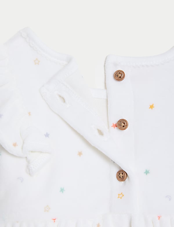 Gaun dengan Celana Ketat Motif Velour Stars (7lbs-1 Thn) - ID