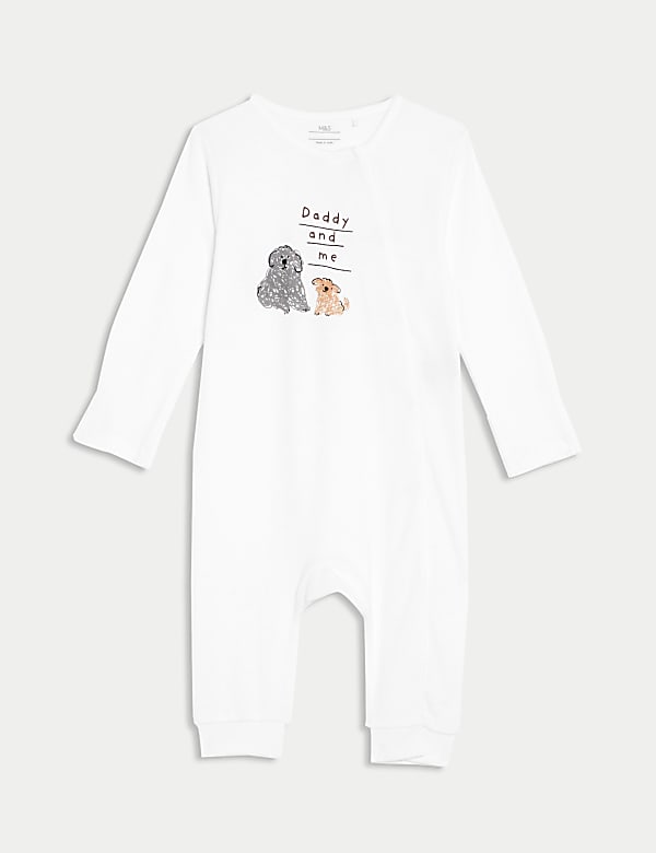 Pure Cotton 'Daddy And Me' Footless Sleepsuit (0-12 Mths) - FR