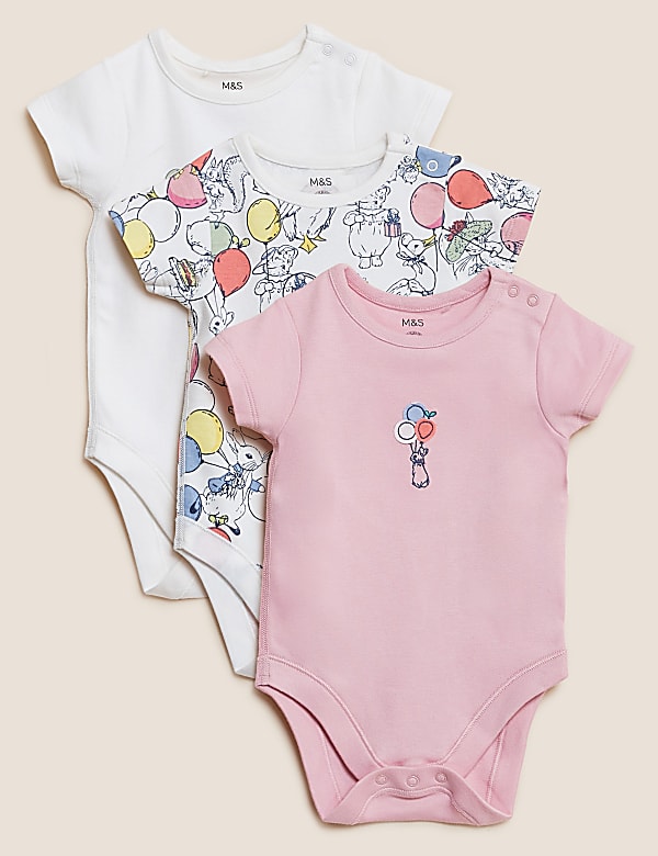 3pk Pure Cotton Peter Rabbit™ Bodysuits (5½lbs - 3 Yrs)