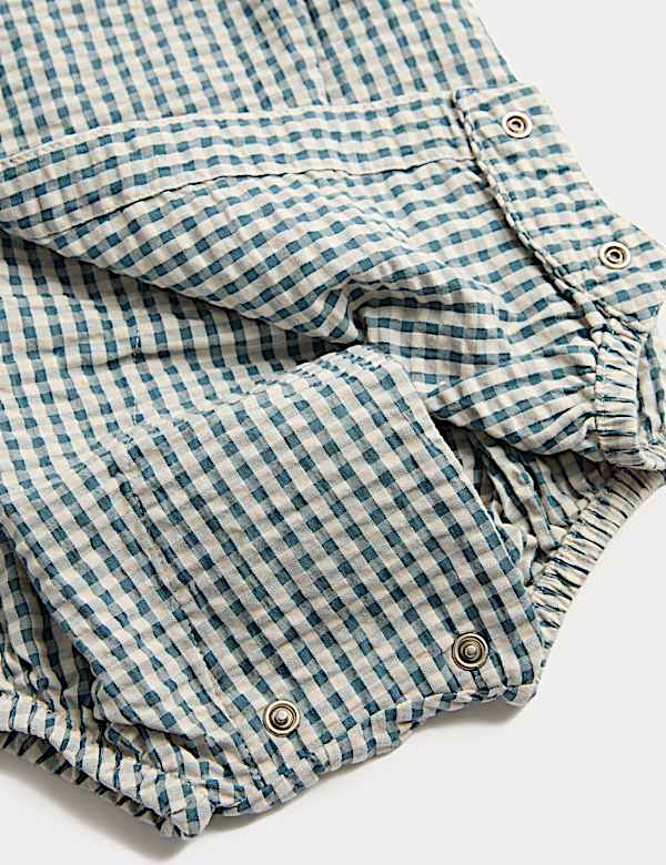 Body portefeuille 100 % coton &agrave; carreaux (jusqu'au 24 mois) - FR