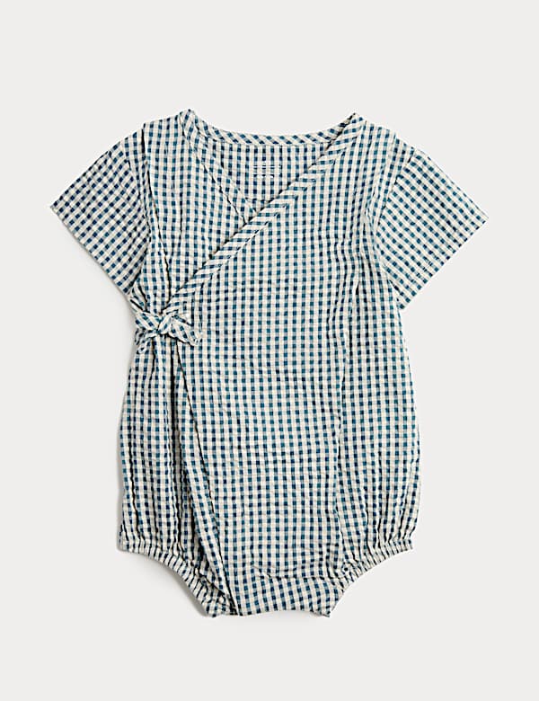 Body portefeuille 100 % coton &agrave; carreaux (jusqu'au 24 mois) - FR