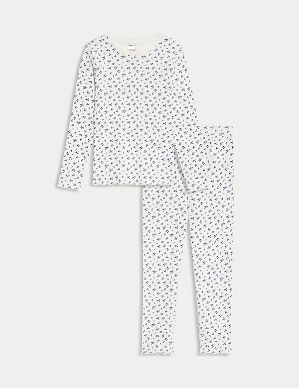 Adaptive Cotton-Rich Ditsy Floral Rib Pyjamas (1-16 Yrs) - JO