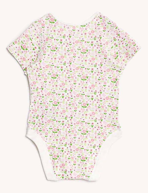 3pk Pure Cotton Floral Bodysuits