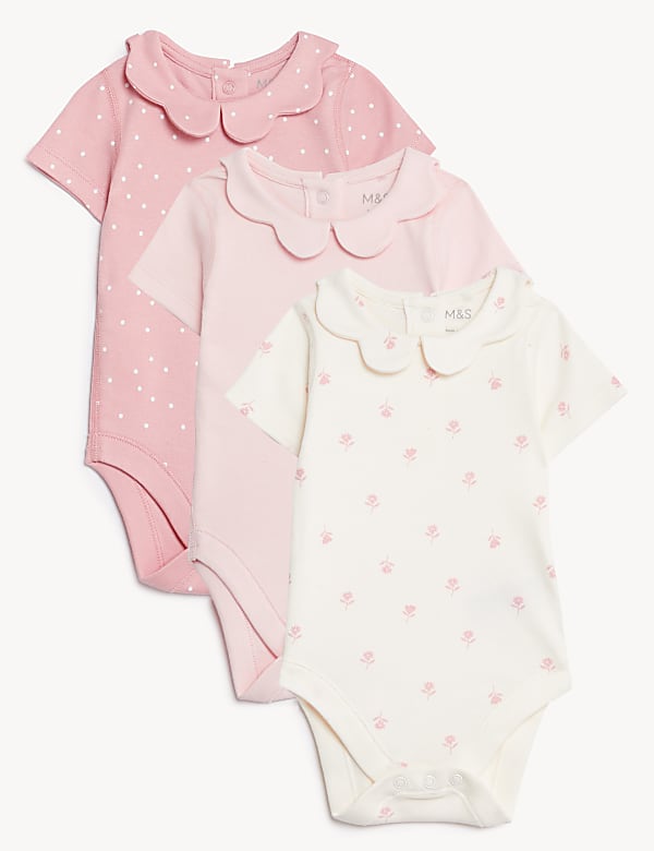 3pk Pure Cotton Printed Bodysuits