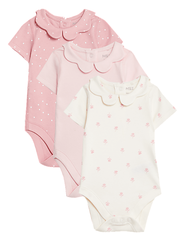 3pk Pure Cotton Printed Bodysuits