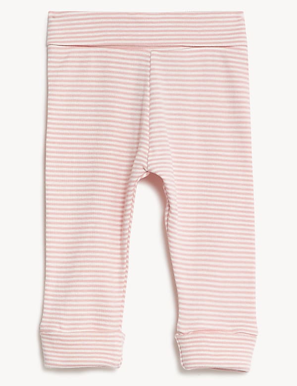 3pk Pure Cotton Striped & Floral Leggings