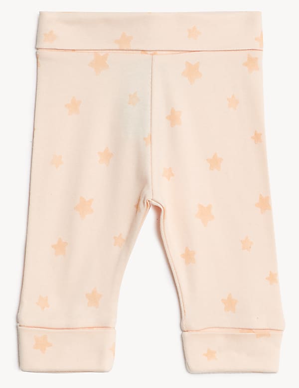 3pk Pure Cotton Star Print Leggings