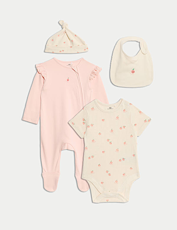 4pc Pure Cotton Peach Starter Set (7lbs-1 Yrs) - CH