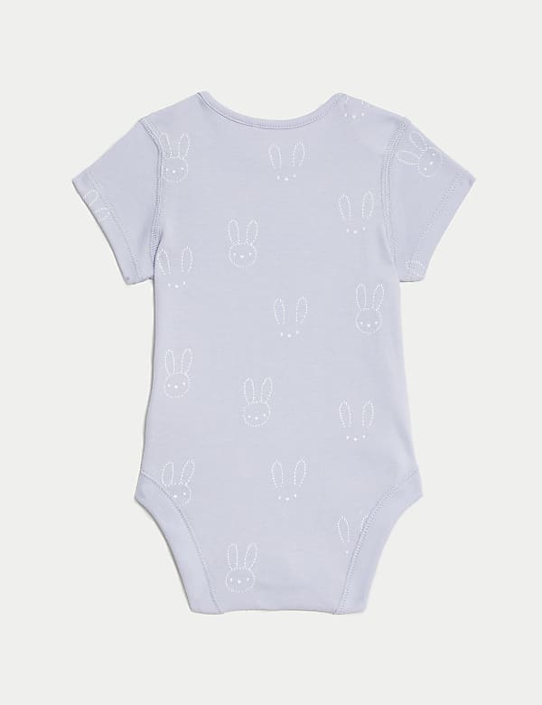 5pk Pure Cotton Bunny Bodysuits (6½lbs-3 Yrs)