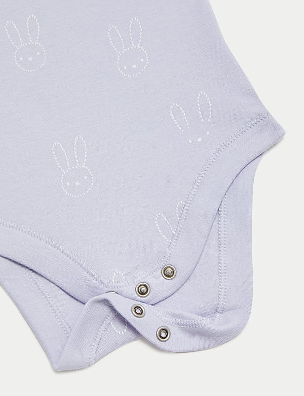 5pk Pure Cotton Bunny Bodysuits (6½lbs-3 Yrs)