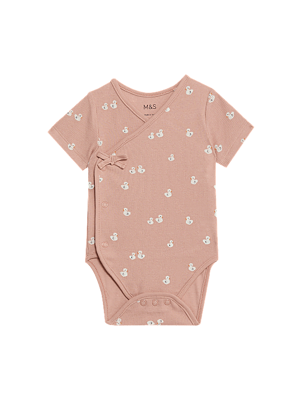 3pk Cotton Rich Swan Bodysuits (6½lbs-3 Yrs)