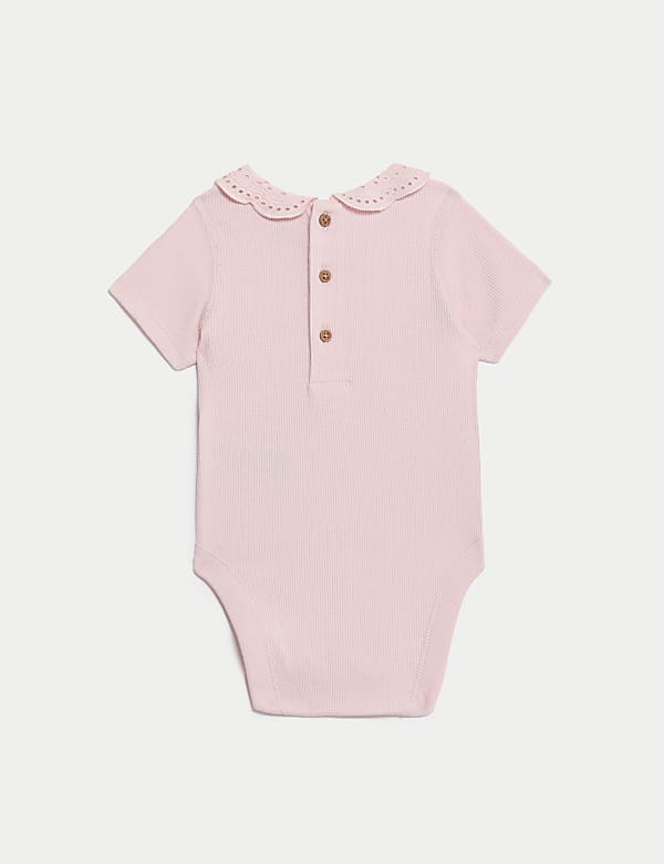 2pk Cotton Rich Frill Collar Bodysuits (6½lbs-3 Yrs)