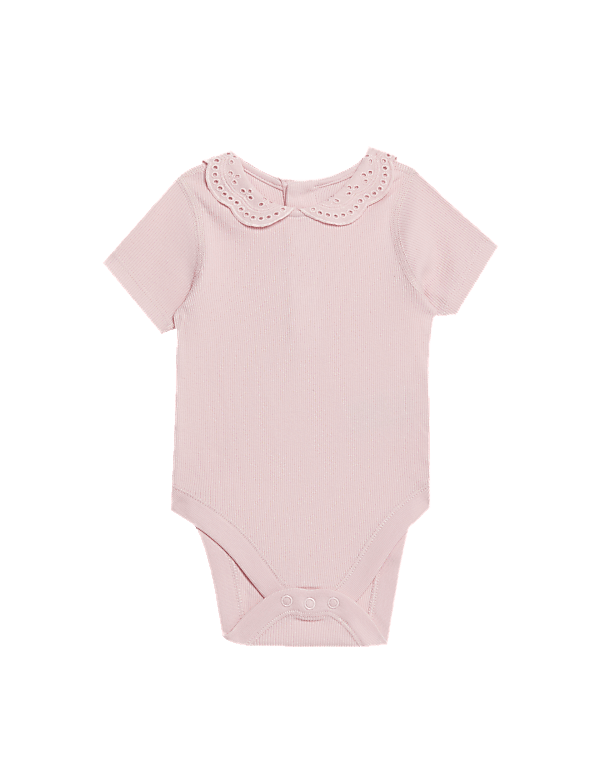 2pk Cotton Rich Frill Collar Bodysuits (6½lbs-3 Yrs)