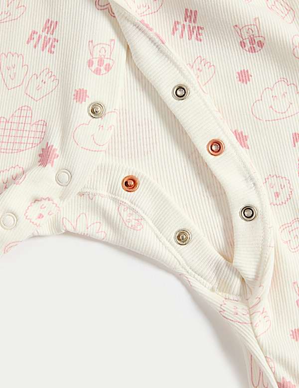 3pk Cotton Rich Ribbed Sleepsuits (0-3 Yrs)