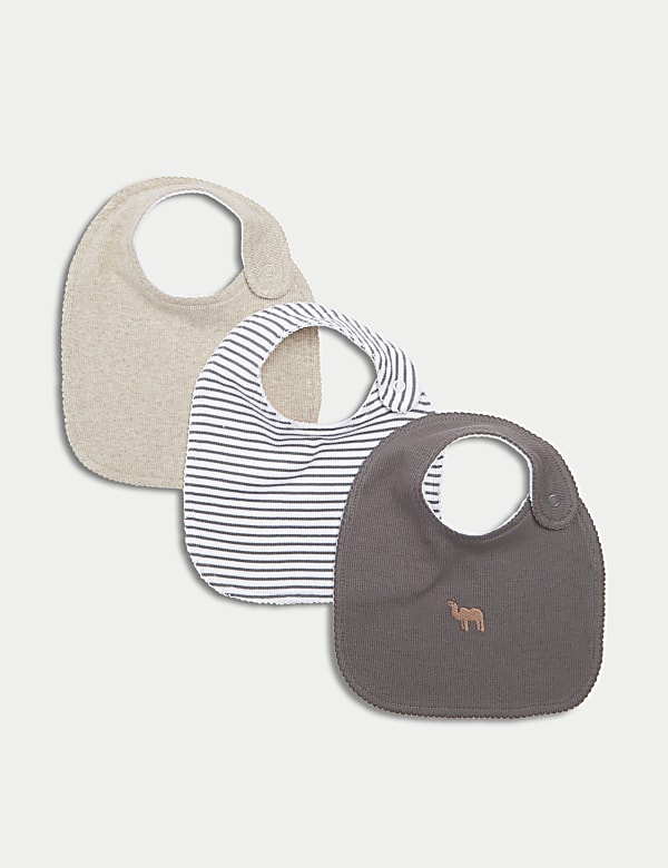 3pk Cotton Rich Assorted Dribble Bibs - UA