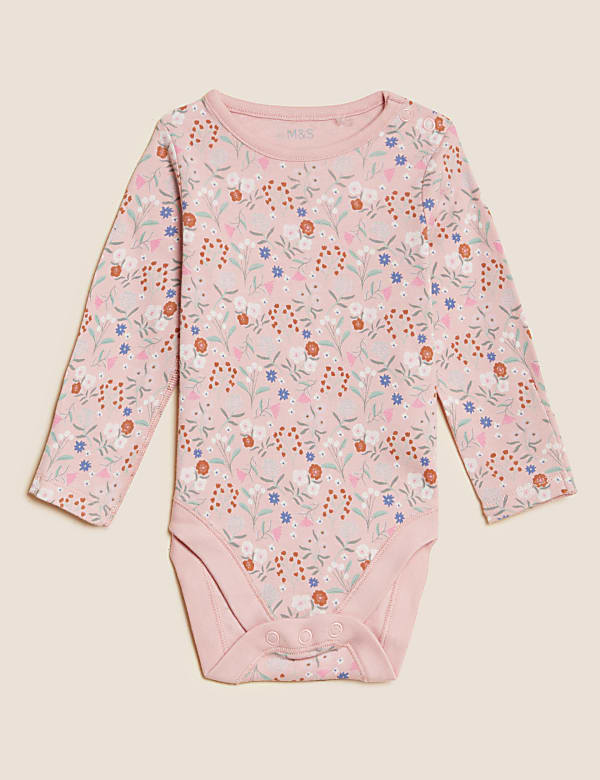 3pk Pure Cotton Floral Bodysuits (6&frac12;lbs - 3 Yrs)