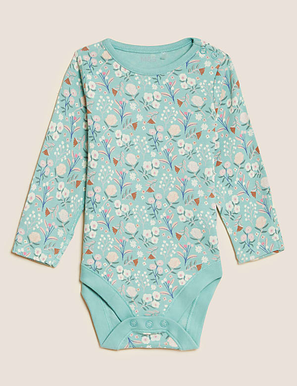 3pk Pure Cotton Floral Bodysuits (6&frac12;lbs - 3 Yrs)