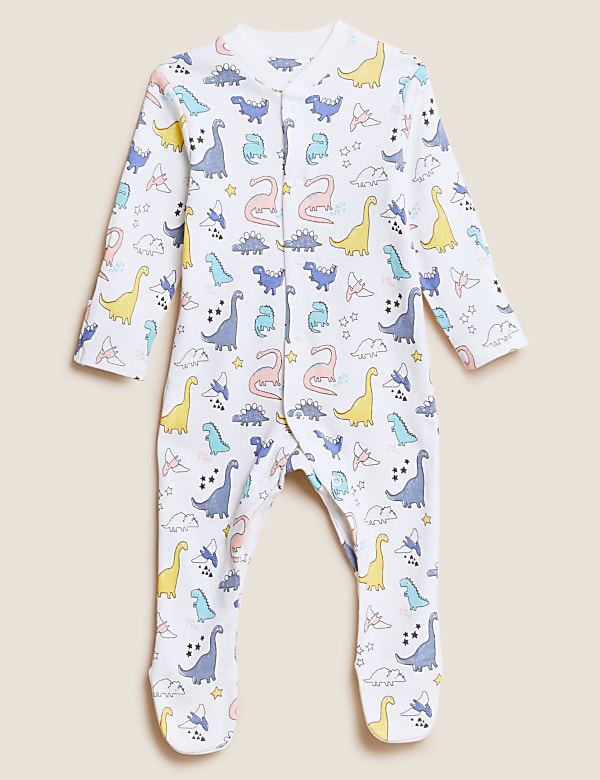 3pk Pure Cotton Printed Sleepsuits (61/2 lbs - 3 Yrs)
