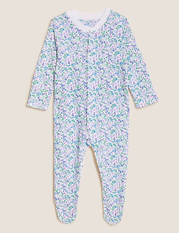 3pk Pure Cotton Printed Sleepsuits (0-3 Yrs)