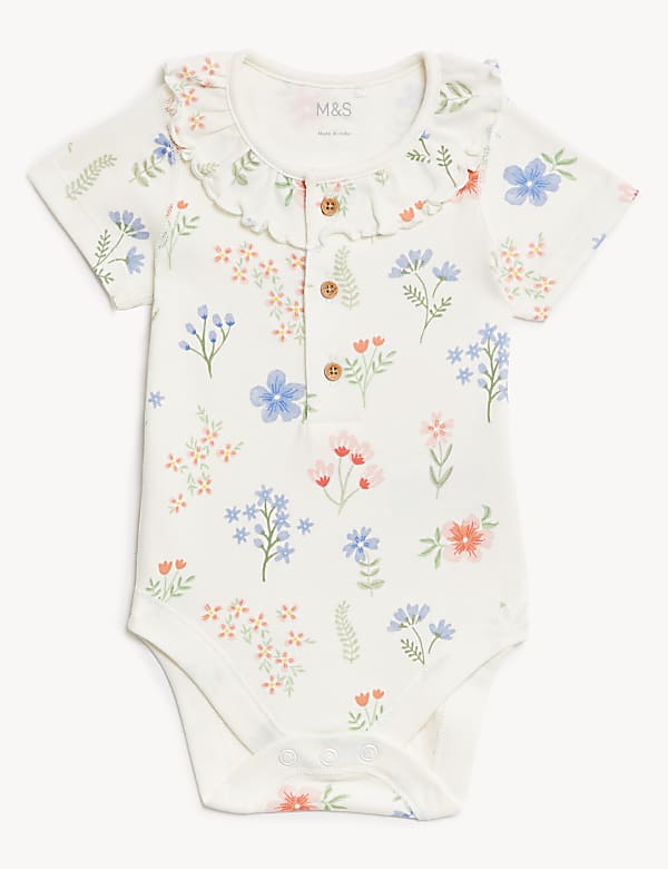 3pk Pure Cotton Floral Bodysuits (6 1/2lbs-3 Yrs)