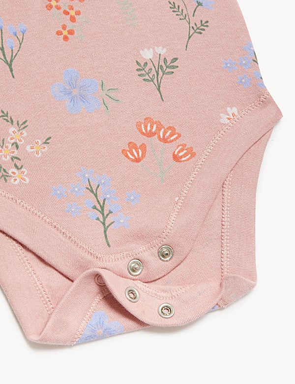 3pk Pure Cotton Floral Bodysuits (6 1/2lbs-3 Yrs)