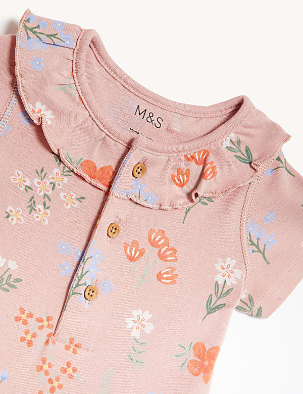 3pk Pure Cotton Floral Bodysuits (6 1/2lbs-3 Yrs)