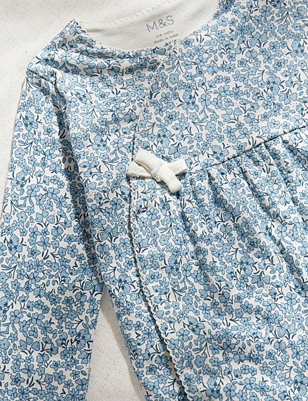 2pc Pure Cotton Floral Gift Set (0-6 Mths)