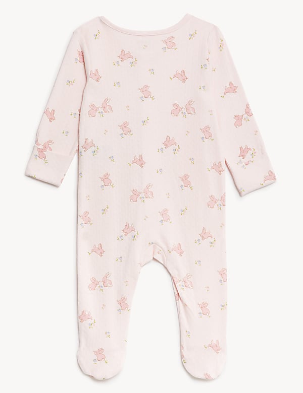 3pk Pure Cotton Bunny Sleepsuits (0-3 Yrs)