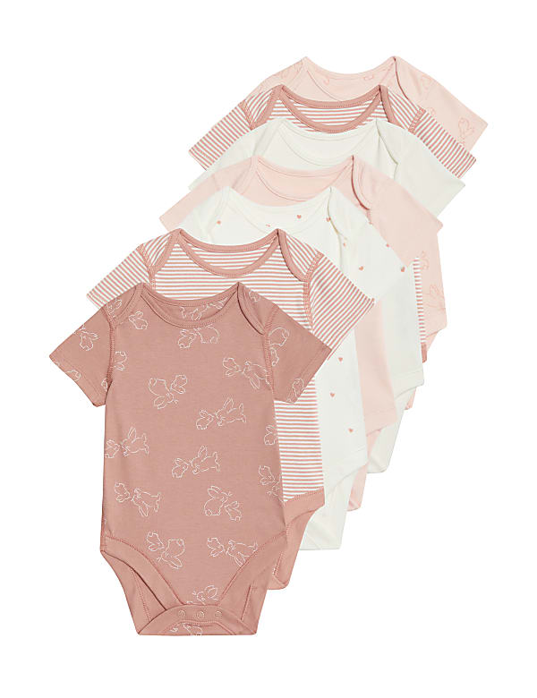 7pk Pure Cotton Bodysuits (5lbs-3 Yrs)