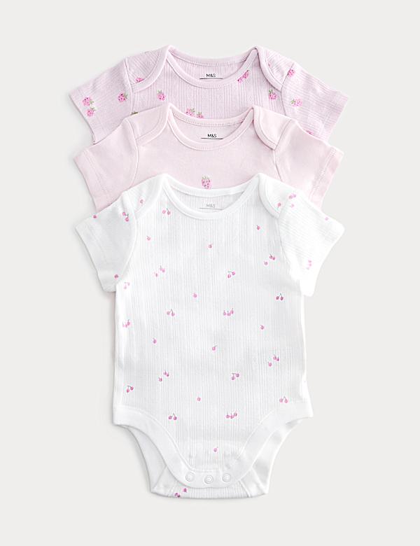 3 Pack Pure Cotton Printed Bodysuits (6&frac12;lbs-3 Yrs)