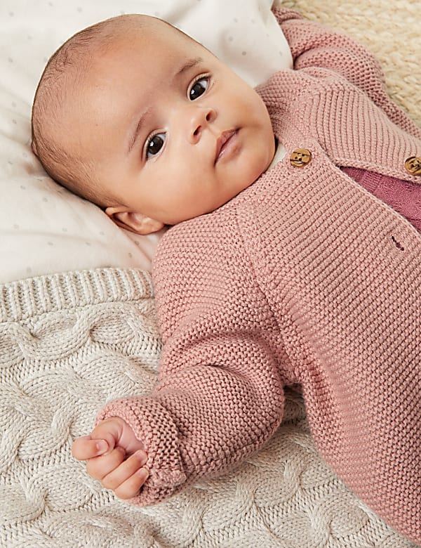 Pure Cotton Knitted Cardigan (7lbs-1 Yrs) - AT