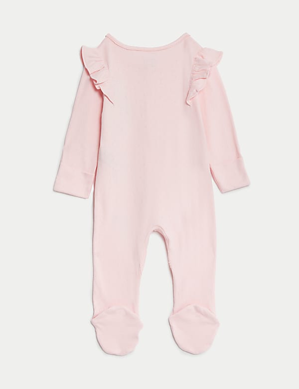 3pk Pure Cotton Bunny & Floral Sleepsuits (6½lbs-3 Yrs)