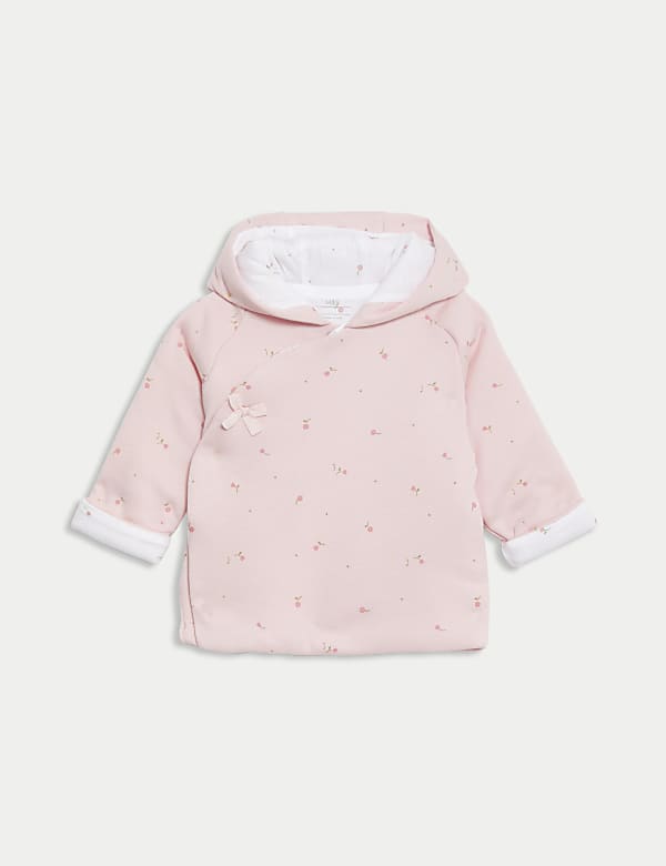 Pure Cotton Floral Hooded Jacket (7lbs-1 Yrs) - ES