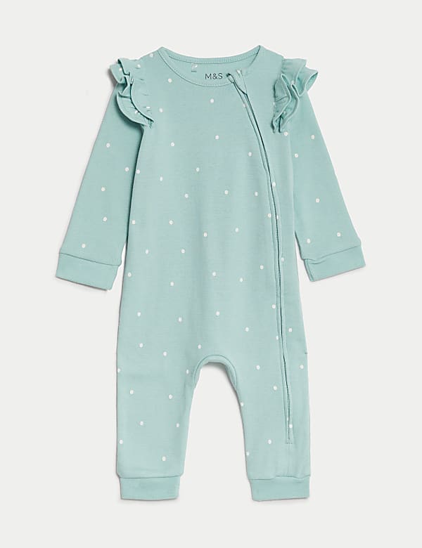 2pk Pure Cotton Spot Sleepsuits (6½lbs-3 Yrs)