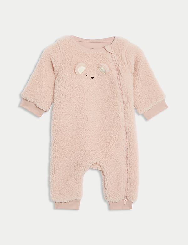 Fleece Bear Face Sleepsuit (7lbs-3 Yrs) - AT