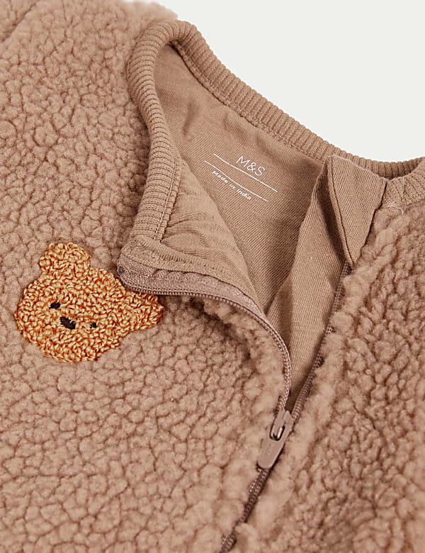 Fleece Bear Face Sleepsuit (7lbs-3 Yrs)