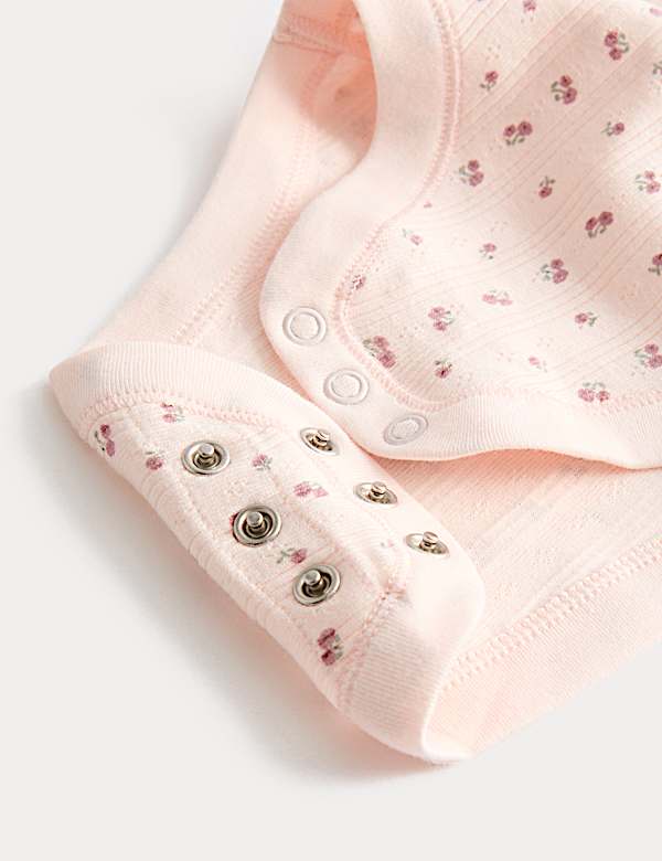 3pk Pure Cotton Floral Long Sleeve Bodysuits (0-3 Yrs)