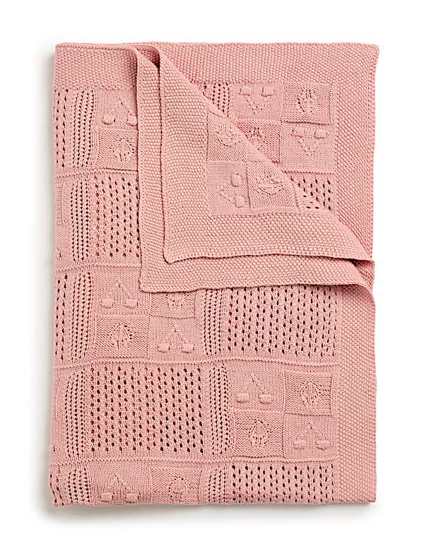 שמיכה לתינוק מכותנה טהורה בדוגמת דובדבנים - IL