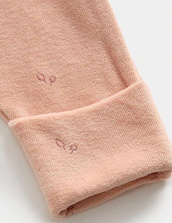 2pk Cotton Rich Velour Bunny Sleepsuits (0-3 Yrs)