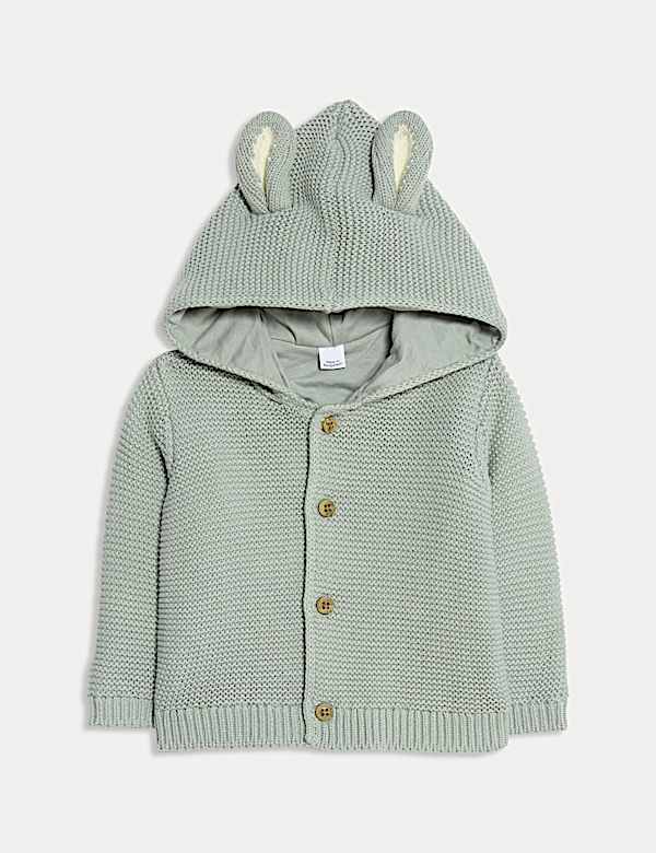 Pure Cotton Knitted Novelty Cardigan (0-12 Mths) - US