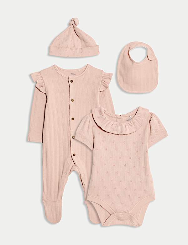 4pc Cotton-Rich Floral Starter Set (0-9 Mths) - CN