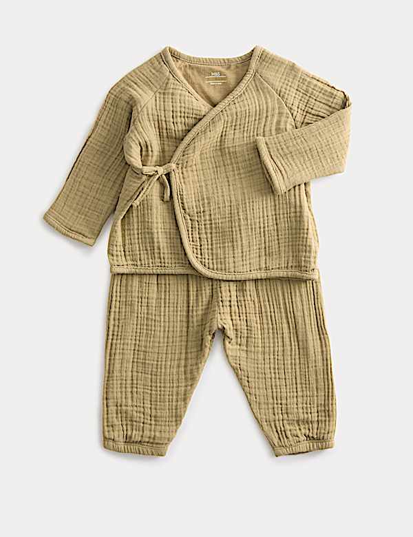 2pc Pure Cotton Wrap Outfit (7lbs-2 Yrs) - AL